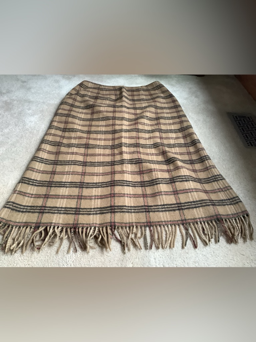 Vintage Wool fringed XL skirt